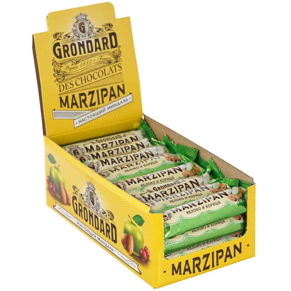  TM Grondard     (9388) Батончики глазированные Марципановые Яблоко-Корица, (24шт по 50г)     в Березниках