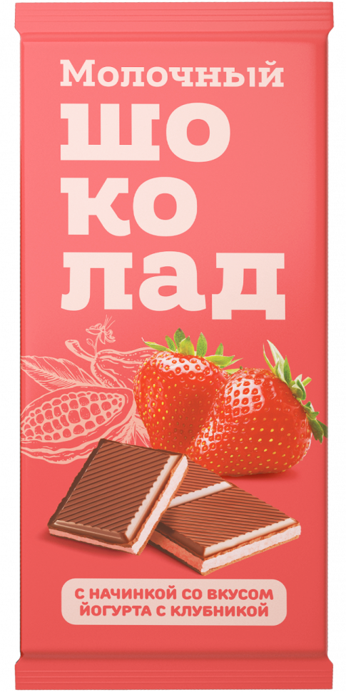  Меренга Шоколад молочный с начинкой Йогурт-Клубника,(блок 24шт по 80г)   в Березниках