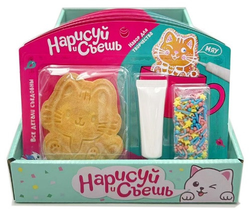 №3 Набор для творчества Нарисуй и съешь "Котёнок" (блок 12шт 59г) в Березниках