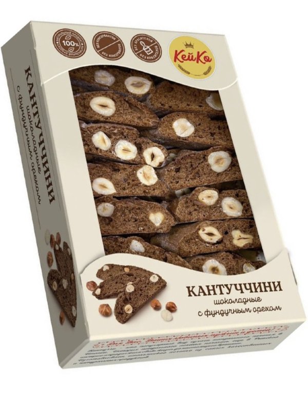 №3 Кей Ко Кантуччини шоколадные с фундучным орехом, 200г  в Березниках